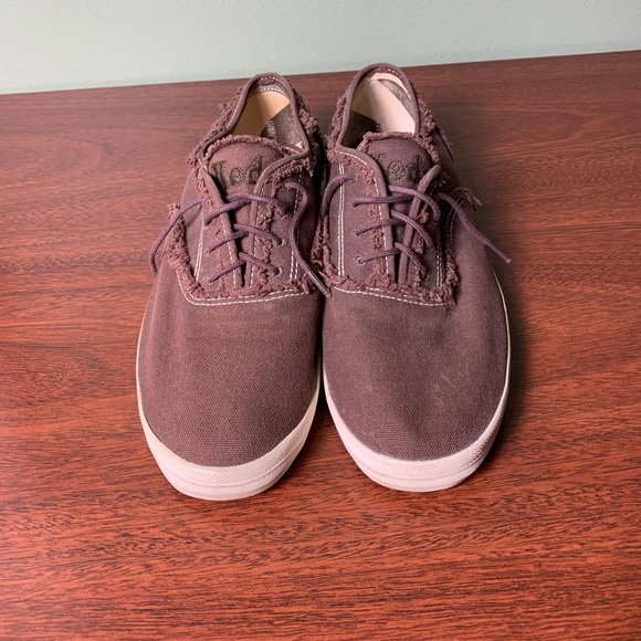 Keds | Fringe Detail Brown Canvas Sneakers - 7 - Picture 2 of 9